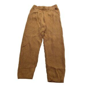 Weekend Stories Easy Cropped Rib Pant in Camel